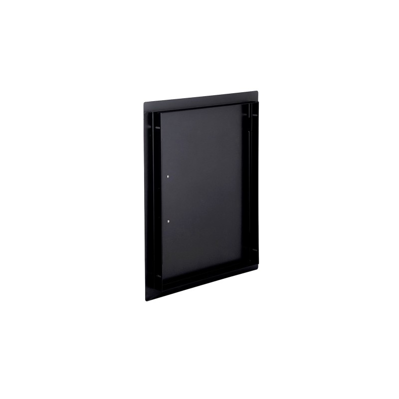puerta negra inoxidable