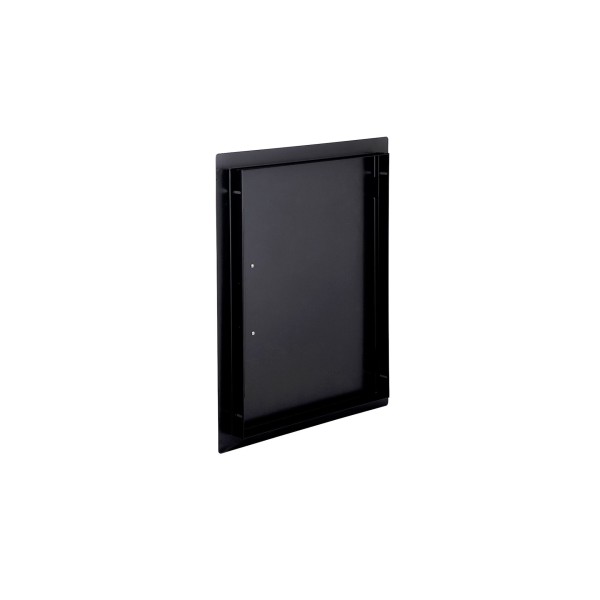 puerta negra inoxidable