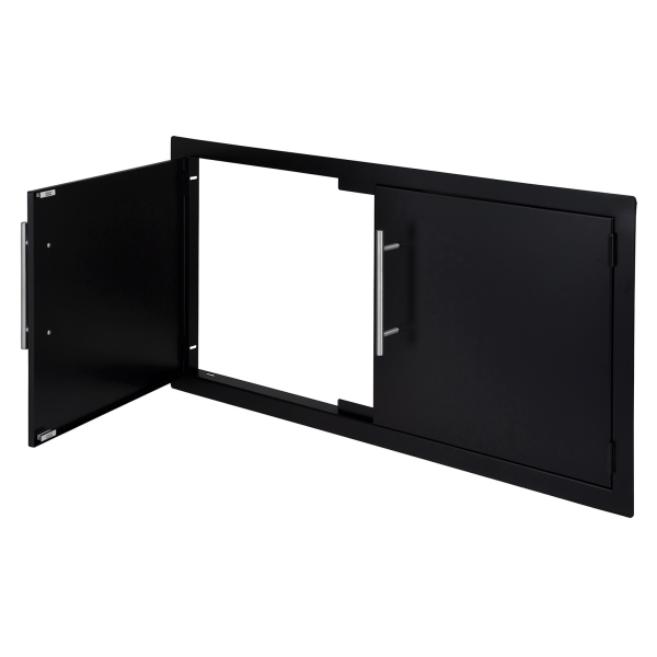 Puerta doble grande Negra