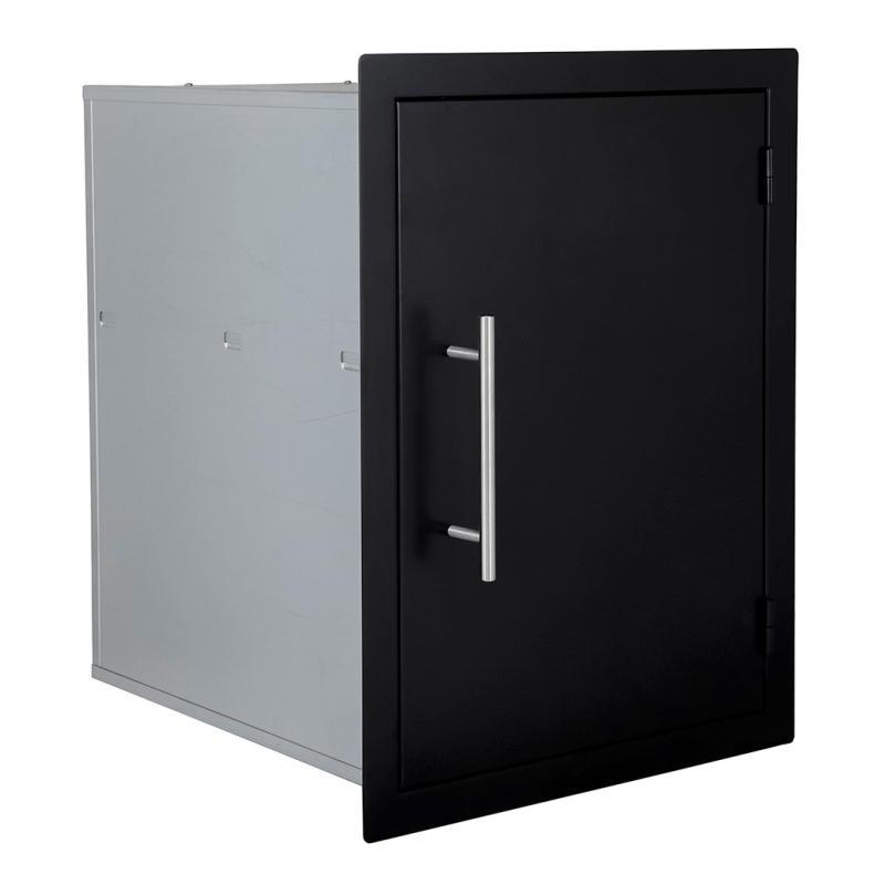 puerta negra de acero inoxidable