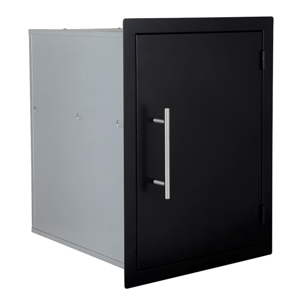 puerta negra de acero inoxidable