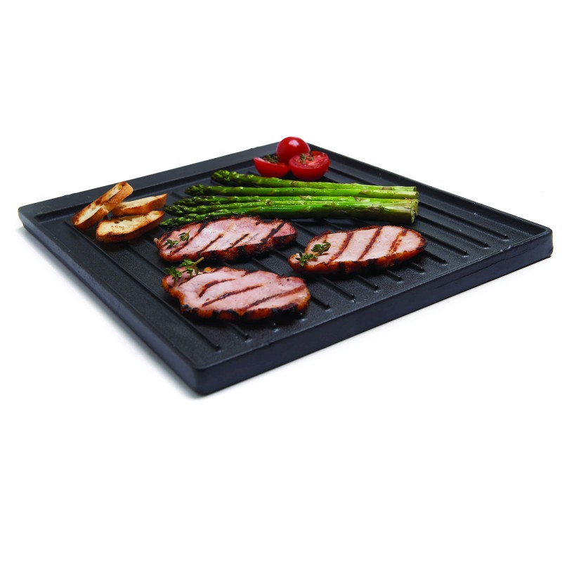 plancha de hierro fundido reversible