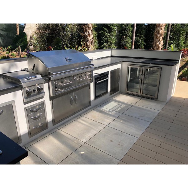 Barbacoa carbón y leña Encastrar Zona Dual Híbrida