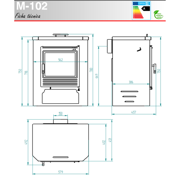 Estufa de leña M-102