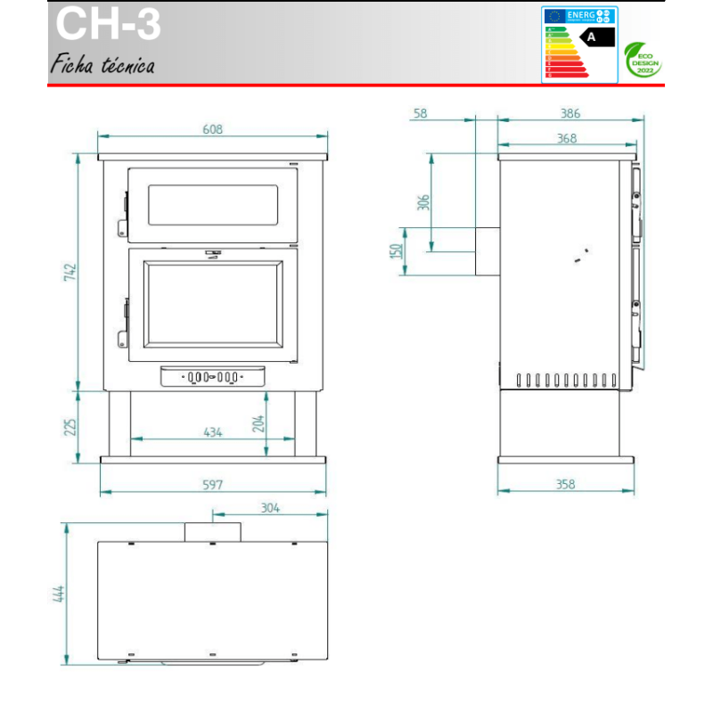 Estufa de Leña con Horno CH-3