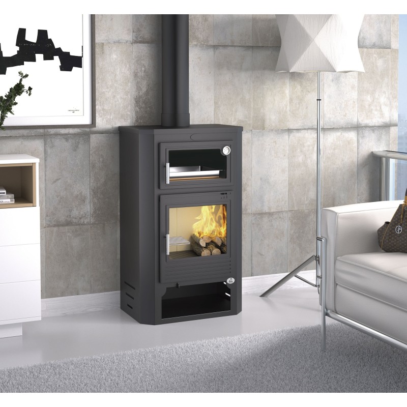 Estufa de leña con horno envolvente M-104