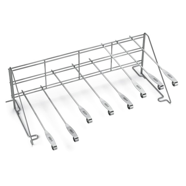ETCS - Soporte para parrilla + juego de 8 brochetas Weber