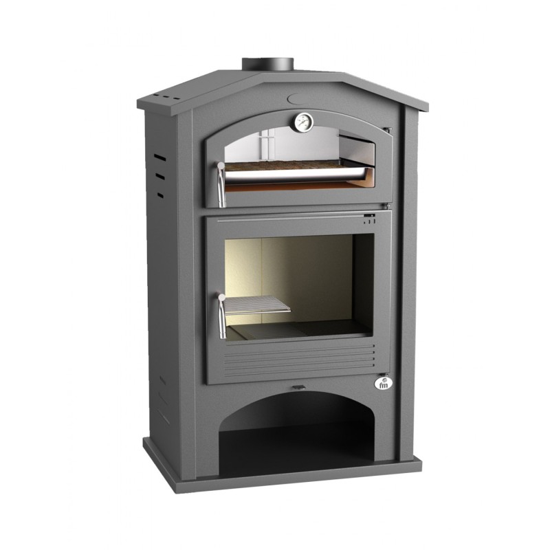 estufa de leña con horno inox