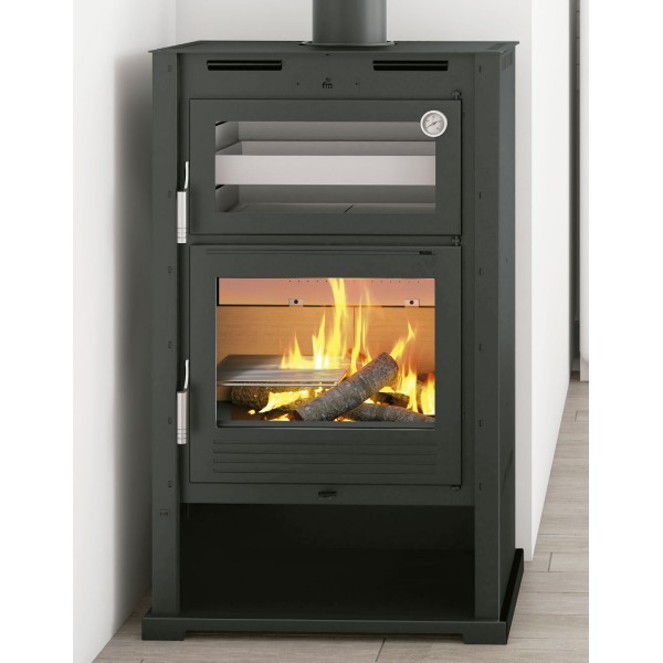 Estufa de leña con Horno envolvente inox M-107