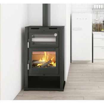 Estufa de leña con Horno envolvente inox M-107 2