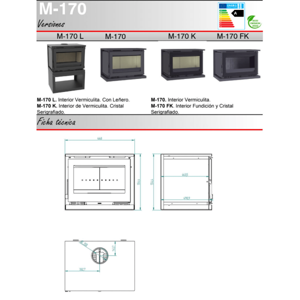 Medidas de estufa m-170