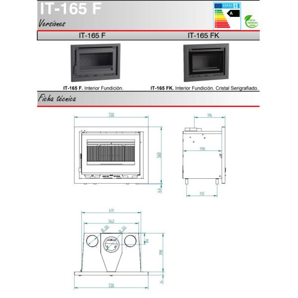 medidas de horno de leña con turbina