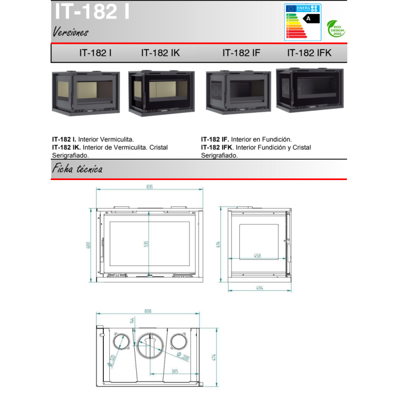 Insertable de leña IT-182 IK