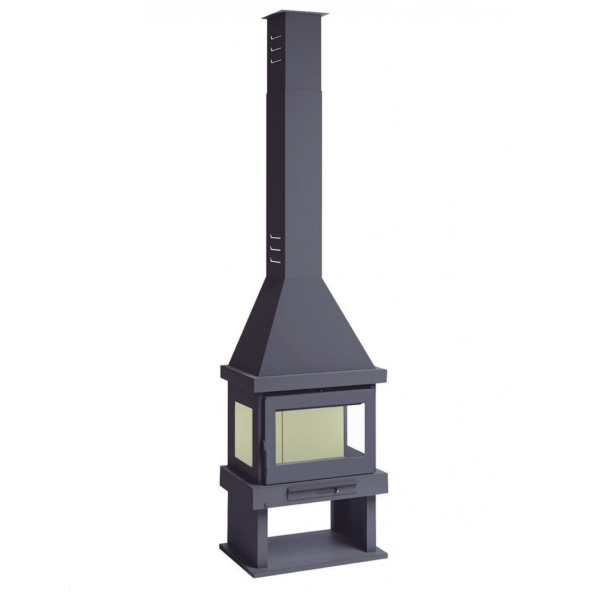 chimenea con interior en vermiculita