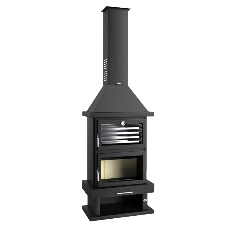 chimenea de leña con interior en vermiculita