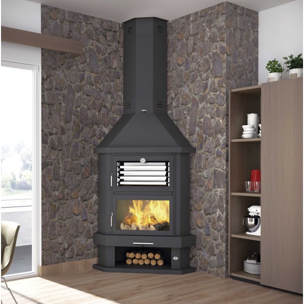 chimenea de leña para rincón