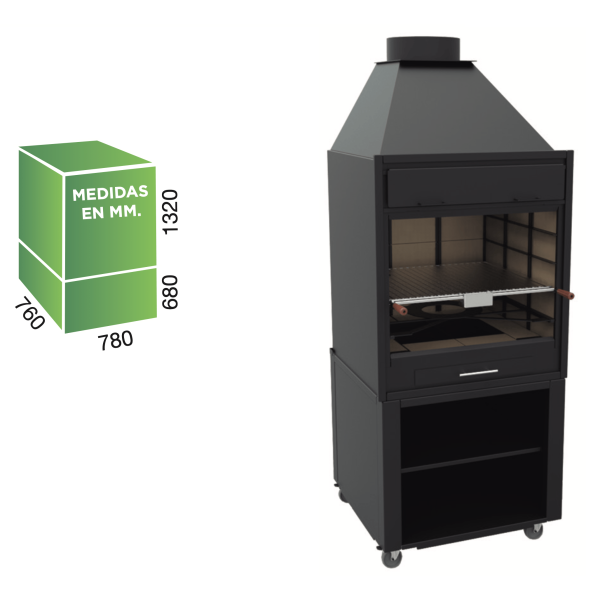 Barbacoa Argentina 70 cm con mueble