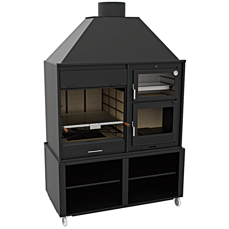 Barbacoa Argentina 160cm con horno y estante