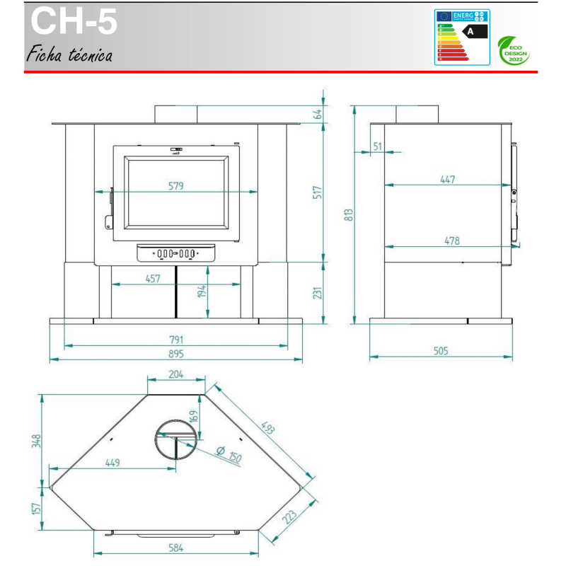medidas de estufa ch-5