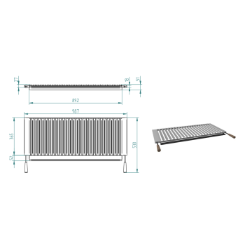Barbacoa de Carbón y Leña 100 cm BV-100 2
