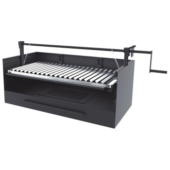Barbacoa de Carbón y Leña con Elevador 60 cm 2