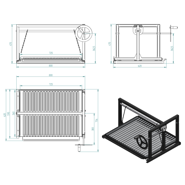 Parrilla Elevable para BF-90 y Fusion 200