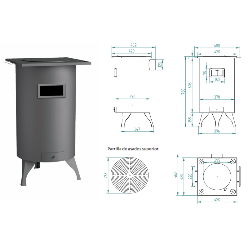 Barbacoa Calienta Platos BH-7