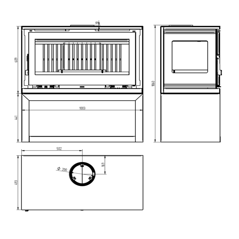 Estufa de leña con Turbina M-103 LK
