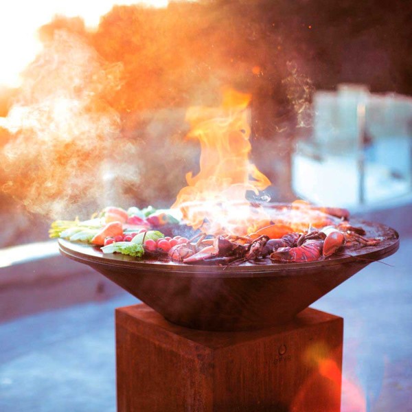barbacoa de leña para exterior.