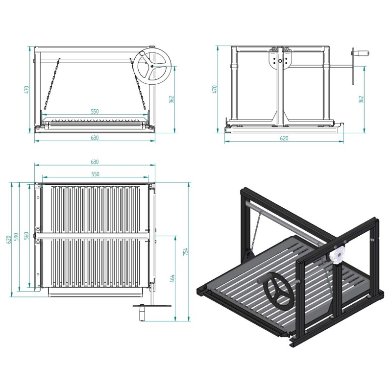 Parrilla Elevable para BF-70 y Fusion 160