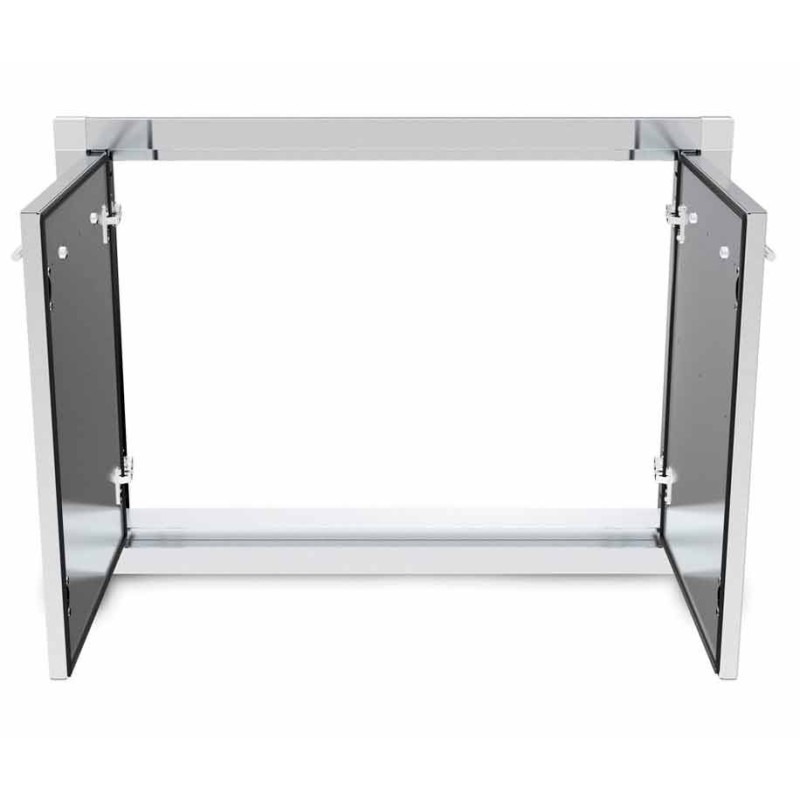 puerta de acero inoxidable para exterior.