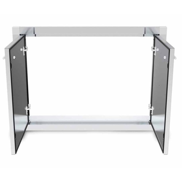 puerta de acero inoxidable para exterior.