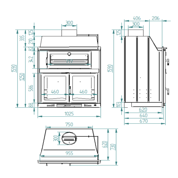 Barbacoa con Horno Inox y Puerta de Acero BH-100 HP