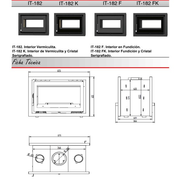 Insertable de Leña de Doble Cara IT-182 FK