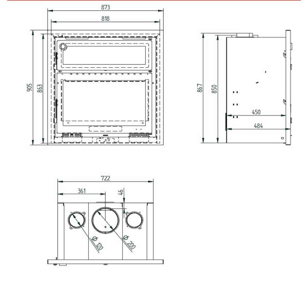 Insertable de leña con Horno I-180 H