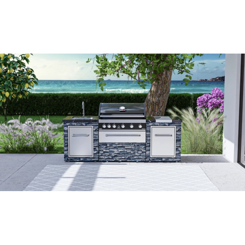 Cocina Exterior Acero Inoxidable y Piedra Alicante Maxim ambiente 1