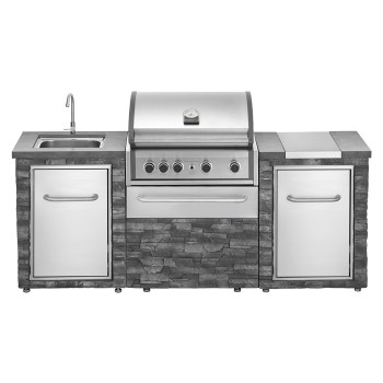 Cocina Exterior Acero Inoxidable y Piedra Alicante Pro Inox. lado 2
