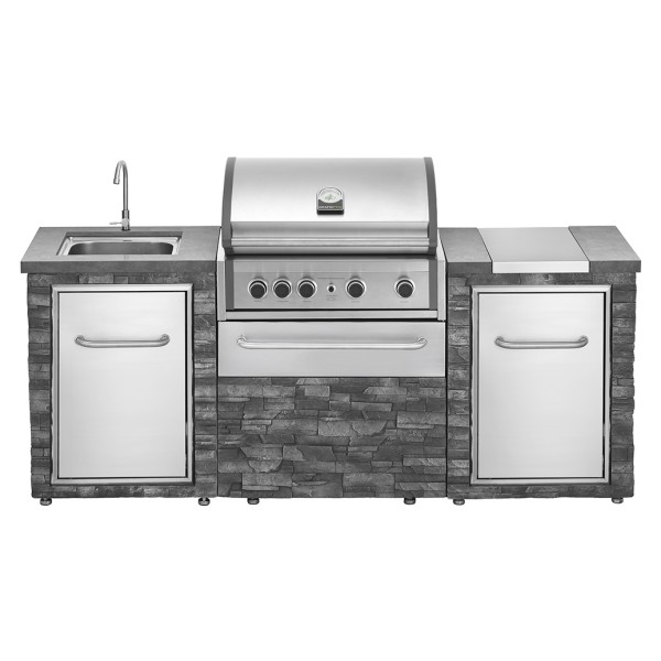 Cocina Exterior Acero Inoxidable y Piedra Alicante Pro Inox. frente