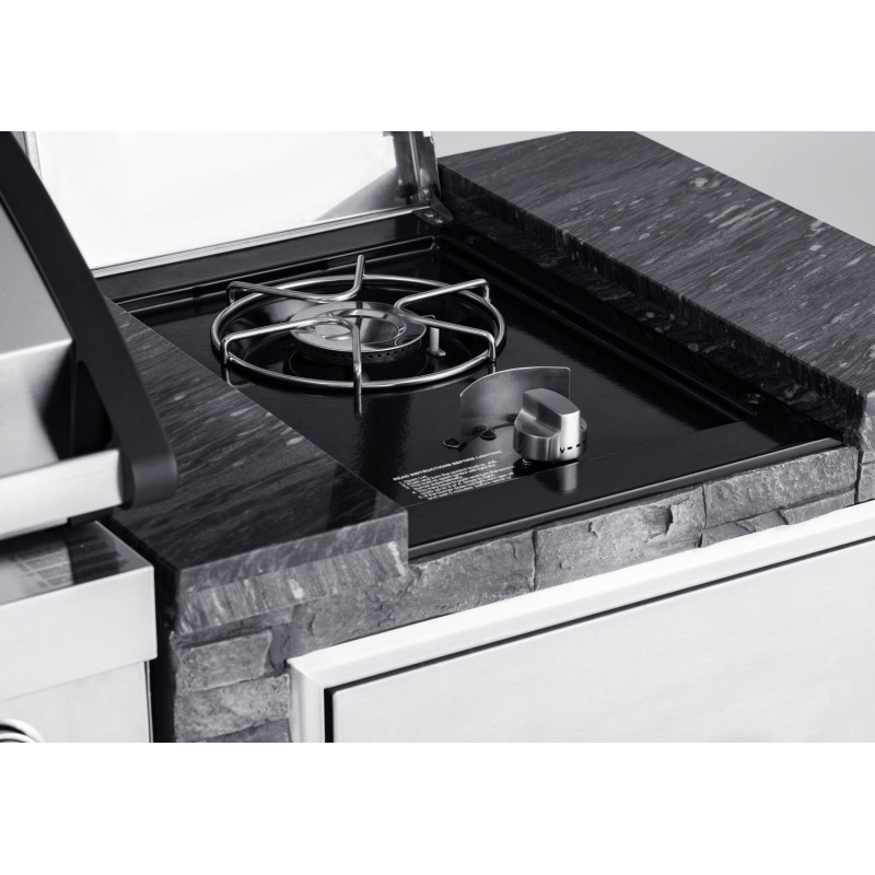 Cocina Exterior Acero Inoxidable y Piedra Alicante Pro Inox. quemador lateral