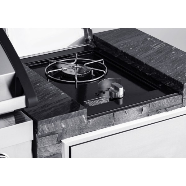 Cocina Exterior Acero Inoxidable y Piedra Alicante Pro Inox. quemador lateral