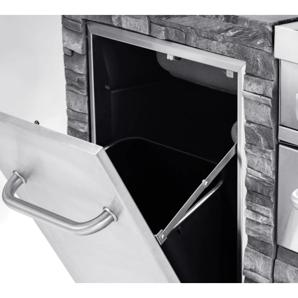 Cocina Exterior Acero Inoxidable y Piedra Alicante Pro Inox. puerta fregadero