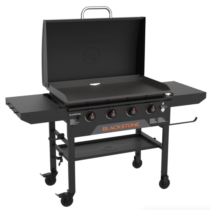 Plancha de Gas 4 Quemadores con Tapa y Carro Blackstone