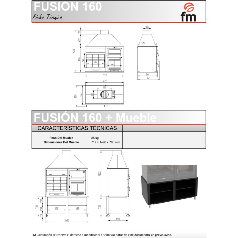 Barbacoa Argentina 160 cm con horno y estante