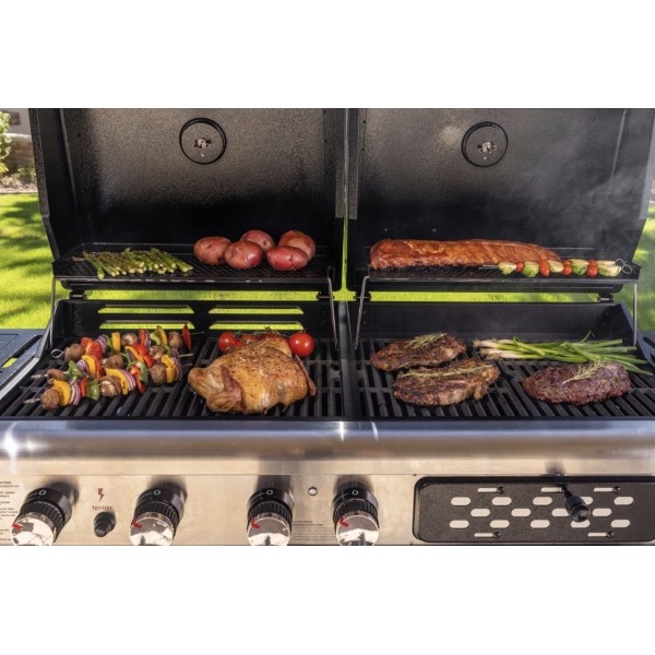 barbacoa de gas y de carbón