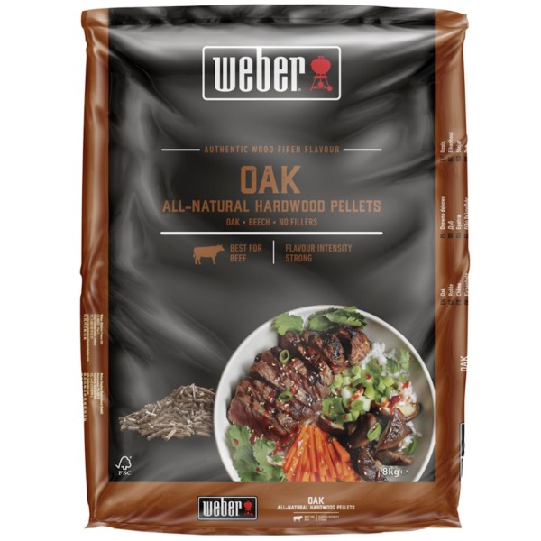 Bolsa de 8 kg. Pellet Roble Weber para Barbacoas