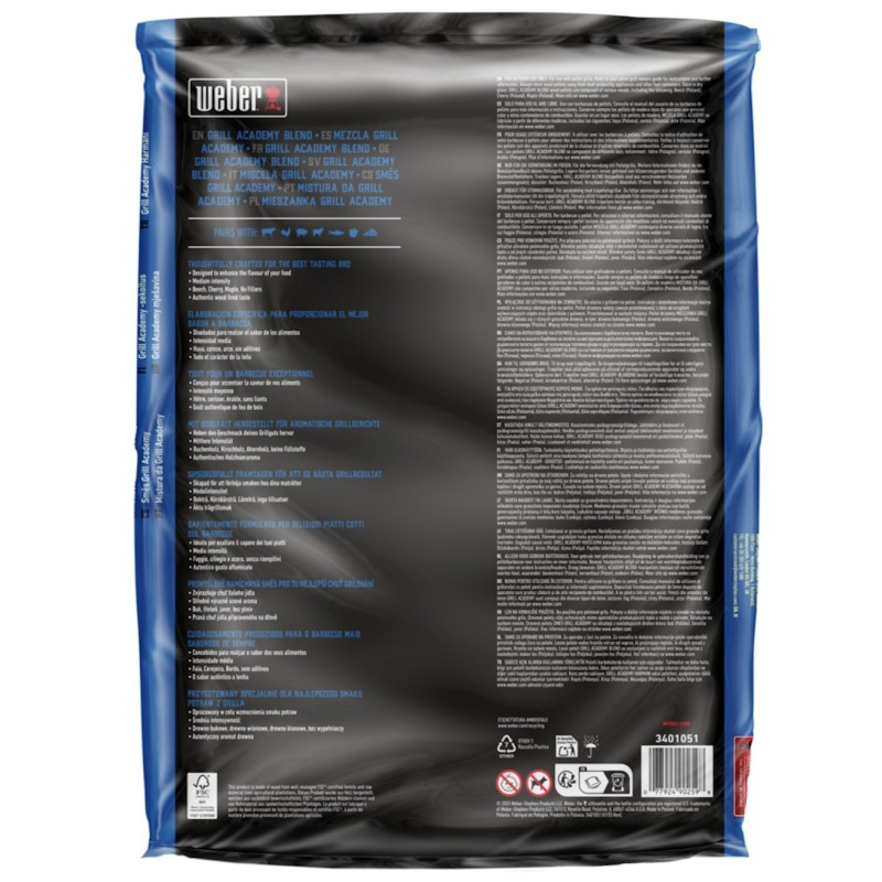 Bolsa de 8 kg. Pellet Weber Grill Academy