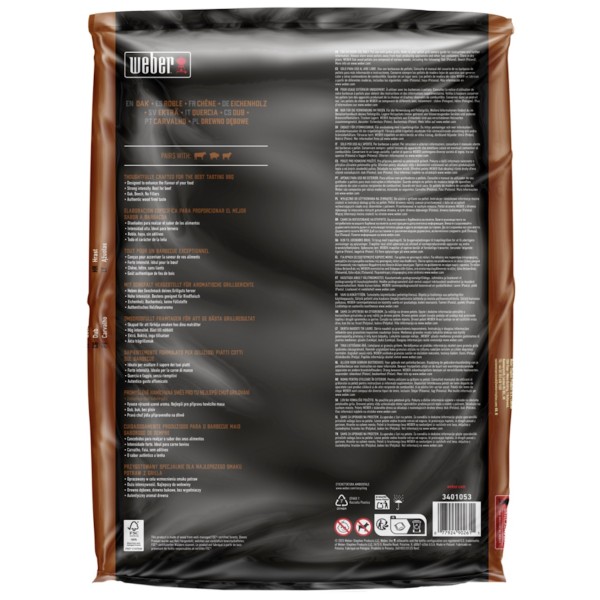 Bolsa de 8 kg. Pellet Roble Weber para Barbacoas