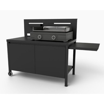 Mesa de Acero Negro con Ruedas Forge Adour