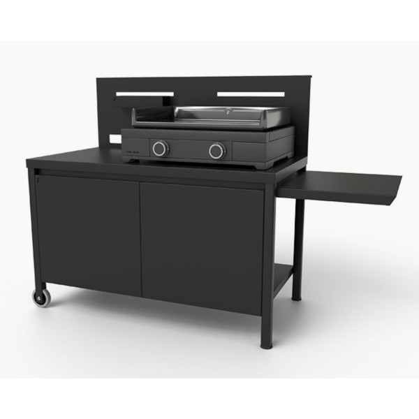 Mesa de Acero Negro con Ruedas Forge Adour