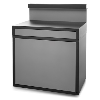 Mesa Auxiliar Acero Cerrada Negro y Gris